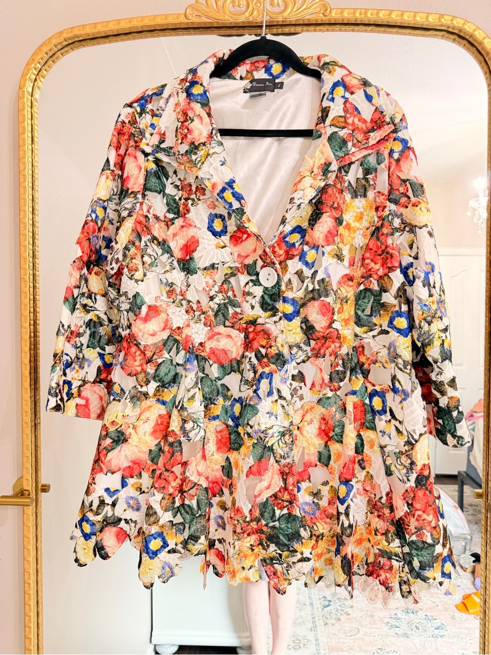 Diane Von Furstenberg Floral Lace Blazer in Multicolor
